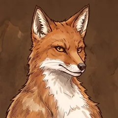 A red fox, side-eyeing.