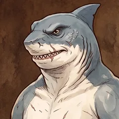 A grinning shark.