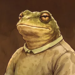 A toad in a polo shirt.